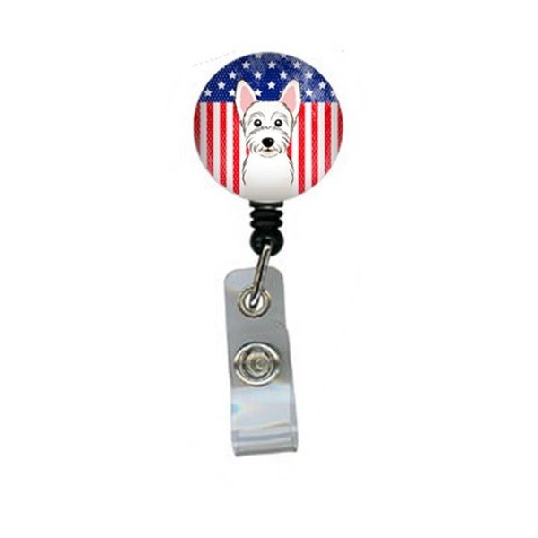 Carolines Treasures American Flag and Westie Retractable Badge Reel BB2156BR